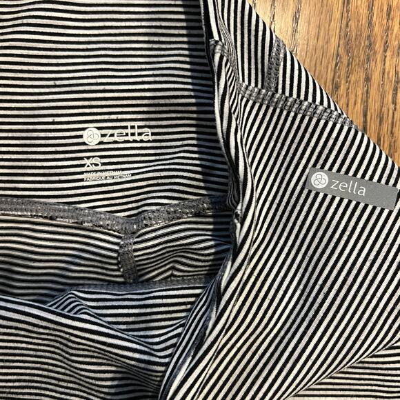 Zella black and white striped women's exercise athletic legging pants - XS - Picture 9 of 11